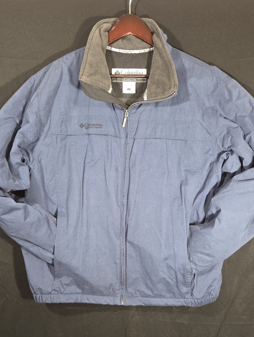 ColumbiaVintage Blue Shell Jacket - Fleece Colar-Size Men's Medium